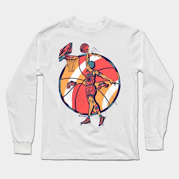 Retro Triad Legendary Baller Number 8 Long Sleeve T-Shirt by kenallouis